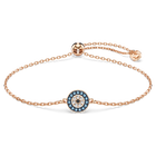 swarovski سوار luckily، أحجار كريستال صغيرة متراصة، شكل عين، لون أزرق، طلاء باللون الذهبي الوردي