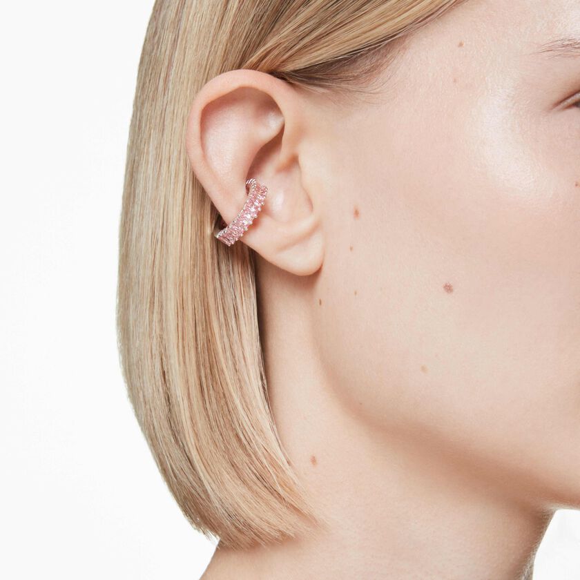 swarovski حِلى للأذن matrix، قطع باغيت، لون وردي، طلاء روديوم
