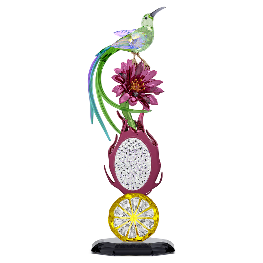 swarovski مجسم idyllia على شكل طائر الحيقل وفاكهة التنين