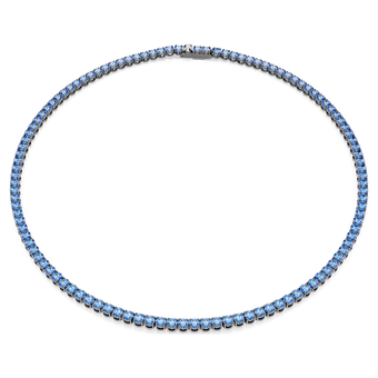 swarovski عقد matrix tennis، قطع مستدير، لون أزرق، طلاء روثينيوم