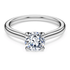 swarovski خاتم سوليتير eternity، ألماس مُصنع في المختبر إجمالي 1 قيراط، شكل دائري، ذهب أبيض عيار 18 قيراط