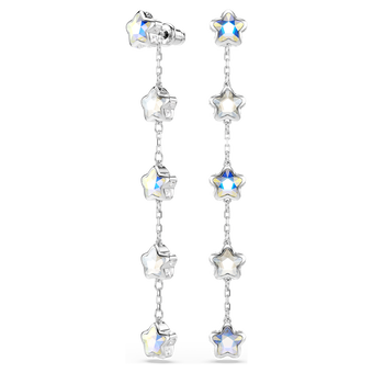 swarovski أقراط chroma، قطع متنوع، نجمة، لون أبيض، طلاء روديوم