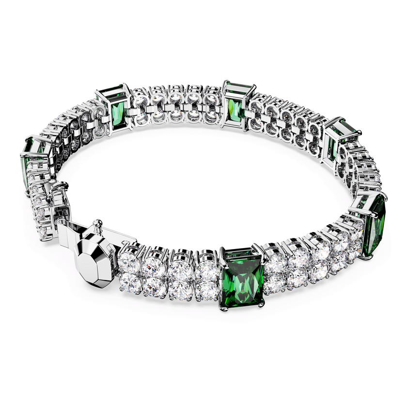 swarovski سوار matrix tennis، قطع متنوع، لون أخضر، طلاء روديوم