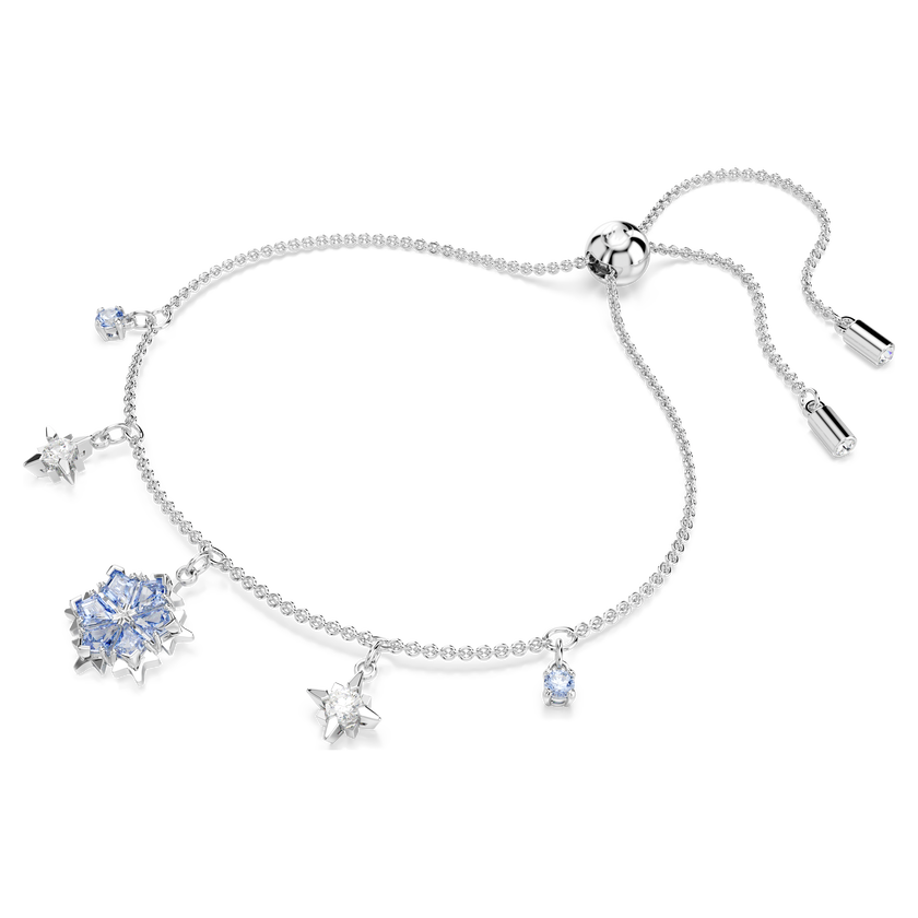 swarovski سوار magic، شكل ندفة ثلج، لون أزرق، طلاء روديوم