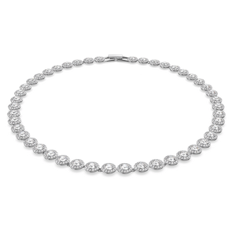 swarovski عقد تنس una angelic، قطع مستدير، لون أبيض، طلاء روديوم