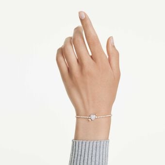 swarovski سوار idyllia، قطع متنوع، شكل قلب وسهم، لون أبيض، طلاء باللون الذهبي