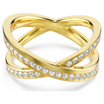 swarovski خاتم delta، قطع مُستدير، لون أبيض، لمسة نهائية من الذهب عيار 18 قيراط