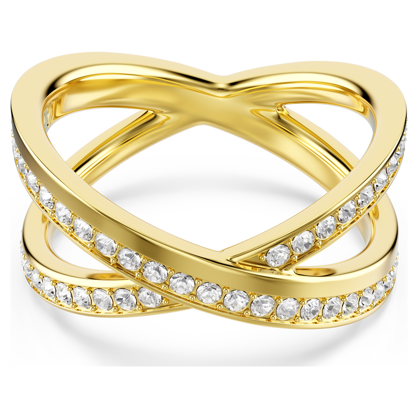 swarovski خاتم delta، قطع مُستدير، لون أبيض، لمسة نهائية من الذهب عيار 18 قيراط