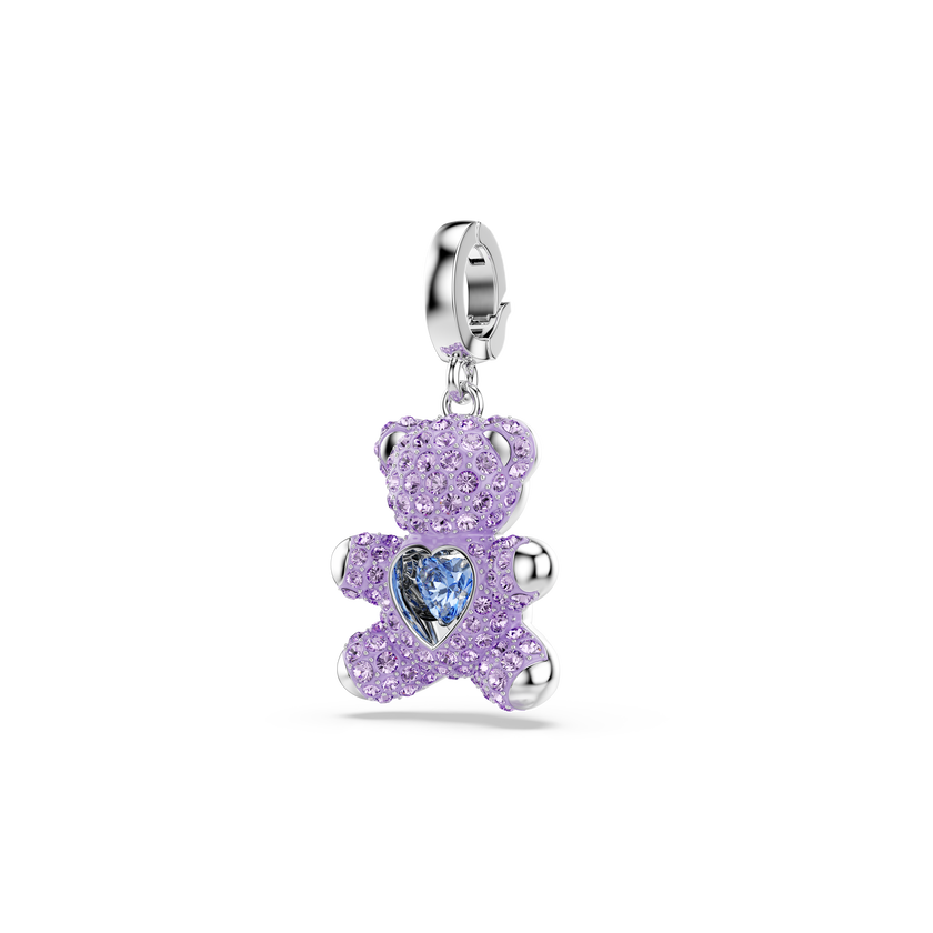 swarovski حلية idyllia، قطع متنوع، شكل دب، لون أرجواني، طلاء روديوم