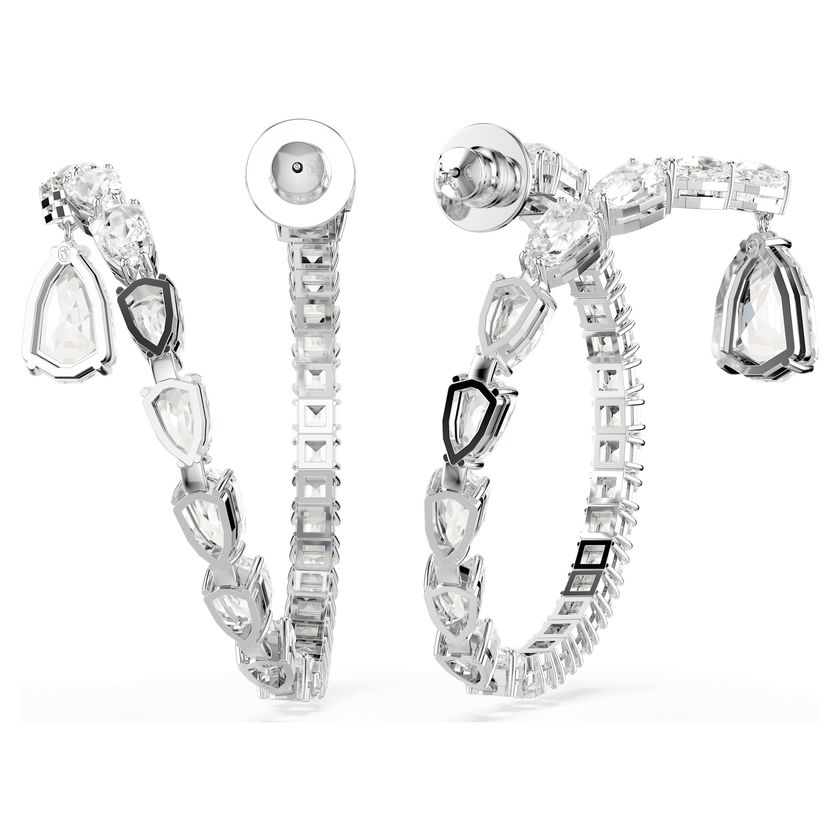 swarovski أقراط حلقية matrix، قطع متنوع، لون أبيض، طلاء روديوم