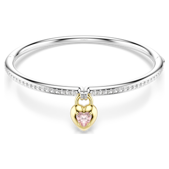 swarovski سوار idyllia، قطع متنوع، شكل قلب، لون وردي، لمسة نهائية من معادن مختلطة