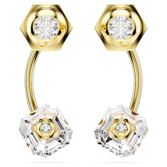 swarovski أقراط بحلية خلفية numina، قطع متنوع، لون أبيض، طلاء بلون ذهبي