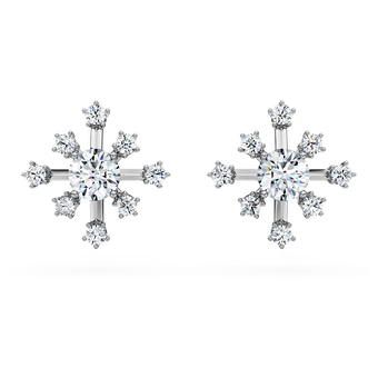 swarovski أقراط دبوسية galaxy، أحجار ألماس مُصنعة في المختبر بإجمالي 0 5 قيراط، ذهب أبيض عيار 18