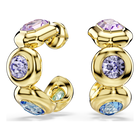 swarovski gema hoop earrings  mixed cuts  multicolored  gold tone plated