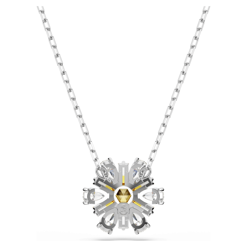 swarovski قلادة idyllia، على شكل زهرة، لون أصفر، طلاء روديوم