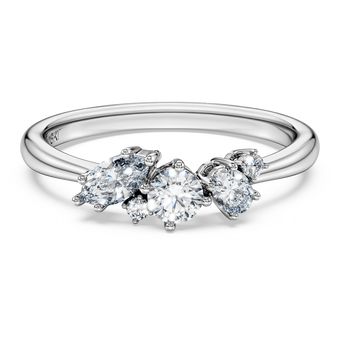 swarovski خاتم galaxy، ألماس مُصنع في المختبر إجمالي 0 4 قيراط، أشكال متنوعة، فضة استرليني
