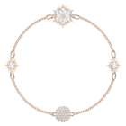 أسورة على شكل رمز ثلجي من مجموعة Swarovski Remix Collection ، أبيض ، مطلية باللون الذهبي الوردي