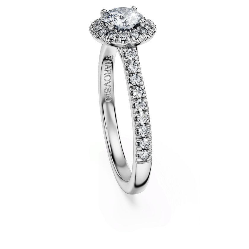 swarovski خاتم سوليتير eternity، ألماس مُصنع في المختبر إجمالي 0 8 قيراط، شكل دائري، ذهب أبيض عيار 18 قيراط