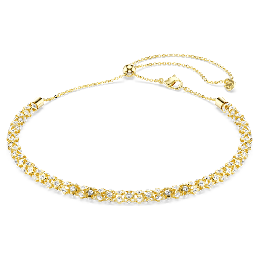 swarovski dextera necklace  round cut  white  gold tone finish