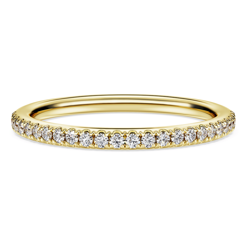 swarovski خاتم eternity، ألماس مُصنع في المختبر إجمالي 0 2 قيراط، شكل دائري، ذهب أصفر عيار 18 قيراط
