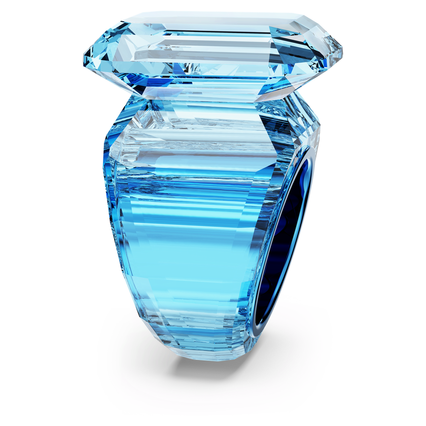 swarovski خاتم كوكتيل lucent، قطع مثمن، لون أزرق