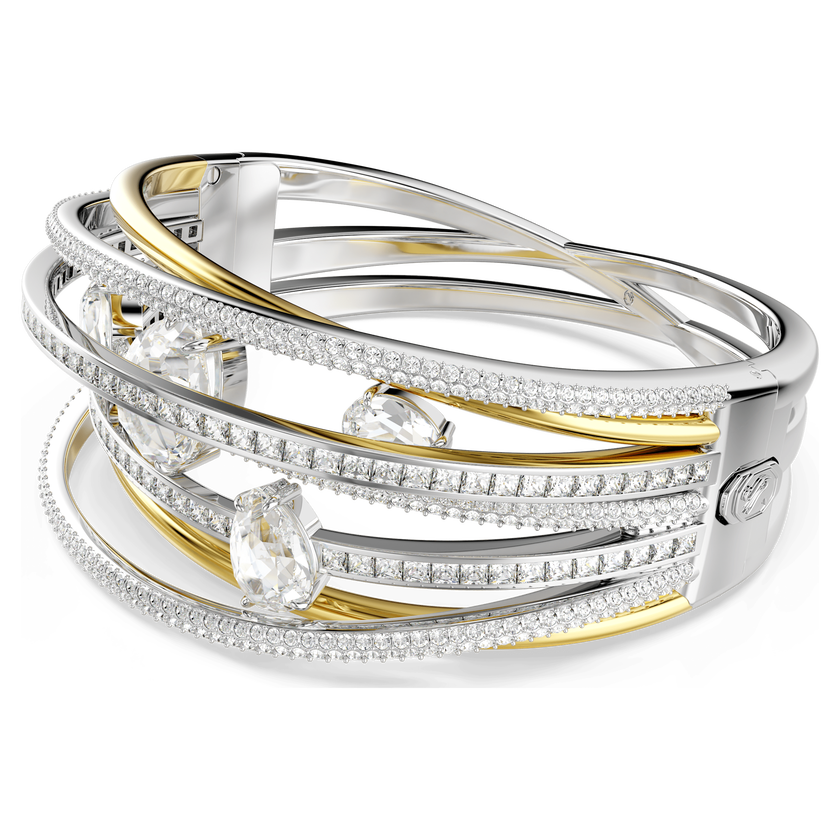 swarovski سوار hyperbola، قطع متنوع، لون أبيض، لمسة نهائية من معادن مختلطة