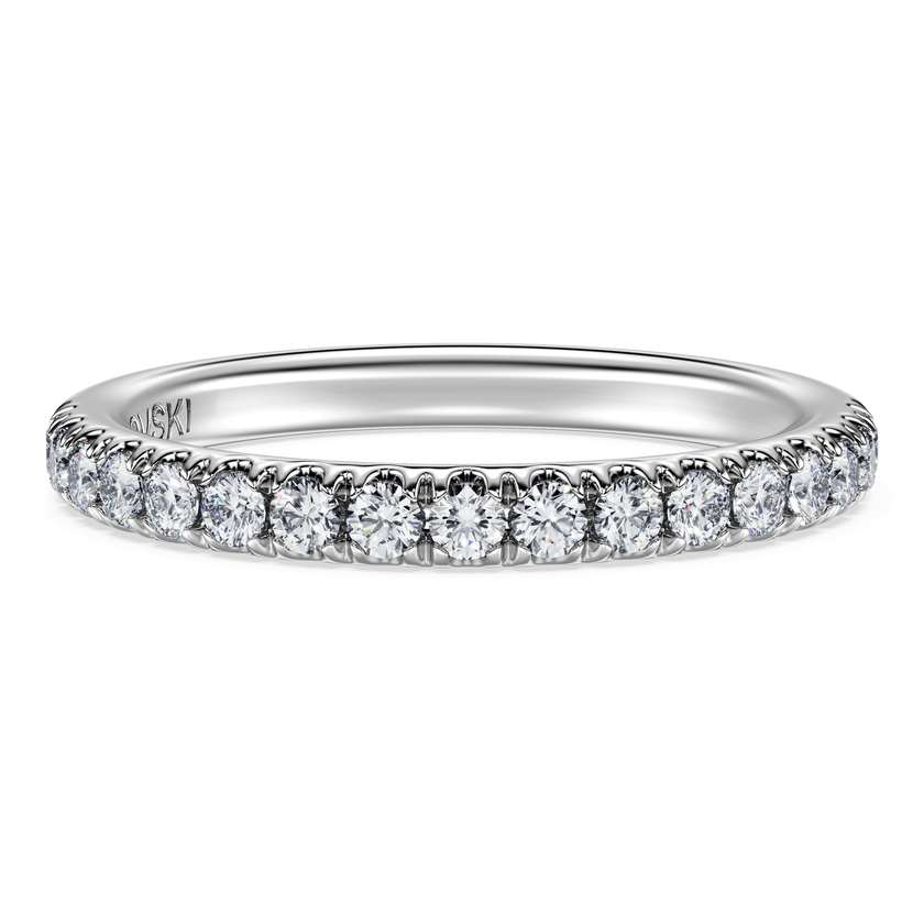 swarovski خاتم eternity، ألماس مُصنع في المختبر بإجمالي 0 4 قيراط، شكل دائري، ذهب أبيض عيار 18