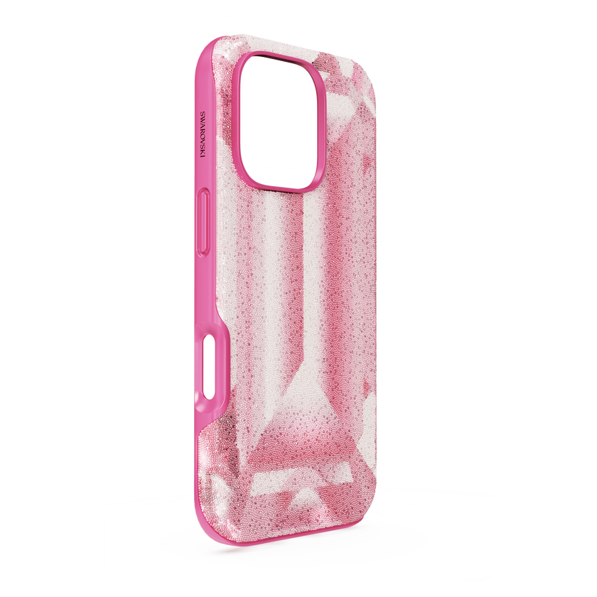 swarovski حافظة هاتف ذكي high، طبعة بنقشة الكريستال، iphone  16 pro، لون وردي