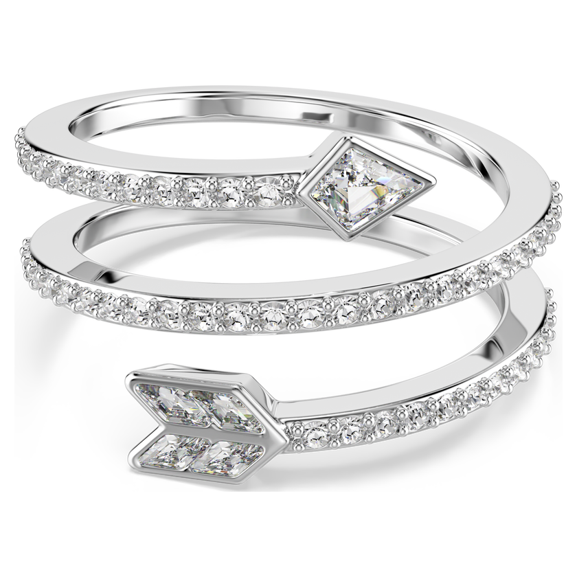 swarovski خاتم موتيف idyllia، قطع متنوع، شكل سهم، لون أبيض، طلاء روديوم