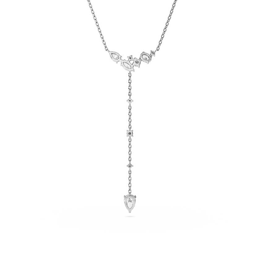 swarovski عقد galaxy على شكل y، ألماس مُصنع في المختبر إجمالي، 0 7 قيراط، أشكال متنوعة، فضة استرليني