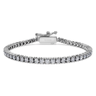 swarovski eternity tennis bracelet  lab grown diamonds 3 ct tw  round shape  18k white gold