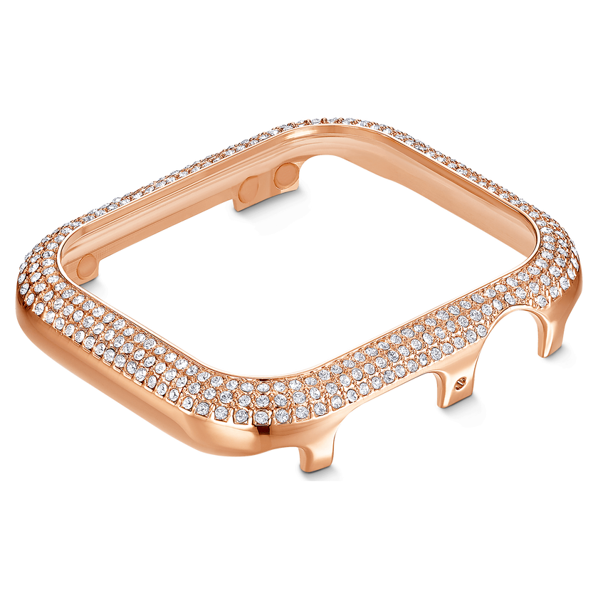 swarovski حافظة sparkling، متوافقة مع ساعة  apple إصدار 4 و5، 40 مم، لون ذهبي وردي