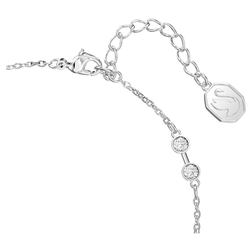 swarovski سوار منسدل من مجموعة remix collection من سواروفسكي، قطع مستدير، لون أبيض، طلاء روديوم