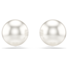 swarovski أقراط دبوسية matrix، لآلئ كريستال، لون أبيض، طلاء روديوم