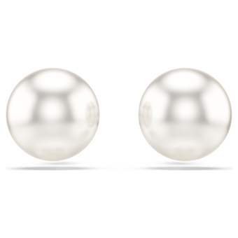 swarovski أقراط دبوسية matrix، لآلئ كريستال، لون أبيض، طلاء روديوم