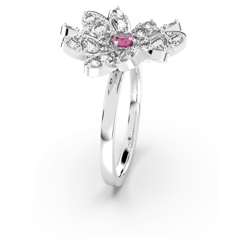 swarovski خاتم eternal flower، شكل زهرة، لون وردي، لمسة نهائية من معادن مختلطة