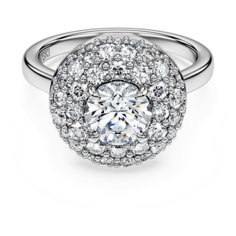swarovski خاتم سوليتير eternity، ألماس مُصنع في المختبر إجمالي 2 قيراط، ذهب أبيض عيار 18