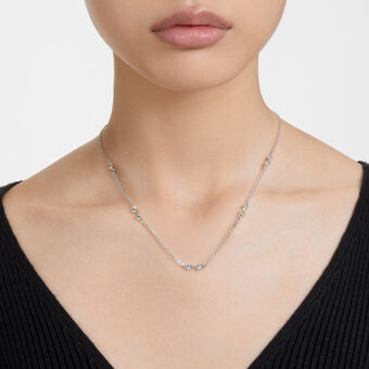 swarovski عقد remix من سواروفسكي، قطع مستدير، لون أبيض، طلاء باللون الذهبي