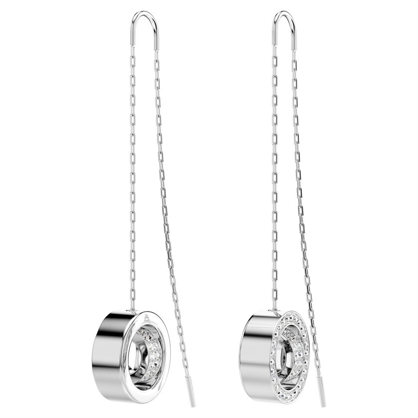 swarovski أقراط متدلية hollow، طويلة، لون أبيض، طلاء روديوم