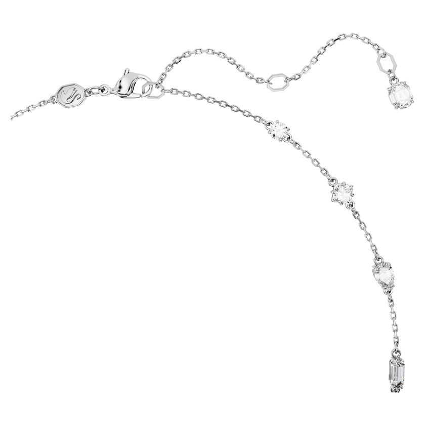swarovski عقد mesmera، قطع متنوع، تصميم متباين، لون أبيض، طلاء روديوم