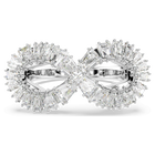 swarovski خاتم كوكتيل hyperbola، شكل إنفينيتي، لون أبيض، طلاء روديوم