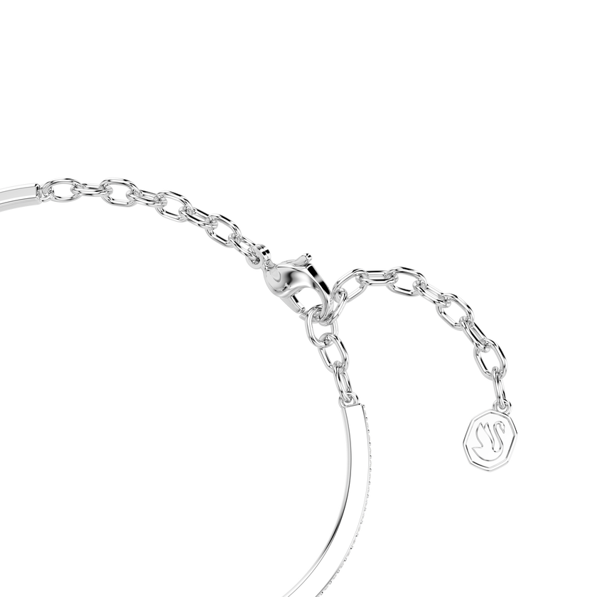 swarovski سوار symbolica، أحجار كريستال صغيرة متراصة، شكل حدوة حصان، لون أبيض، طلاء روديوم