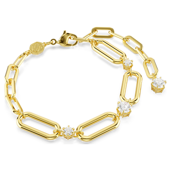 swarovski سوار constella، لون أبيض، لمسة نهائية من الذهب عيار 18 قيراط