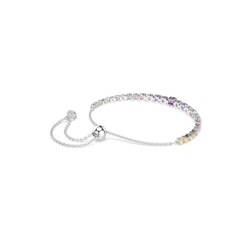 swarovski سوار matrix tennis، قطع مستدير متدرج، ألوان متعددة، طلاء روديوم