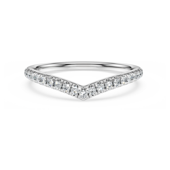 swarovski خاتم عريض eternity شكل v، ألماس مُصنع في المختبر إجمالي 0 25 قيراط، شكل دائري، ذهب أبيض عيار 18 قيراط