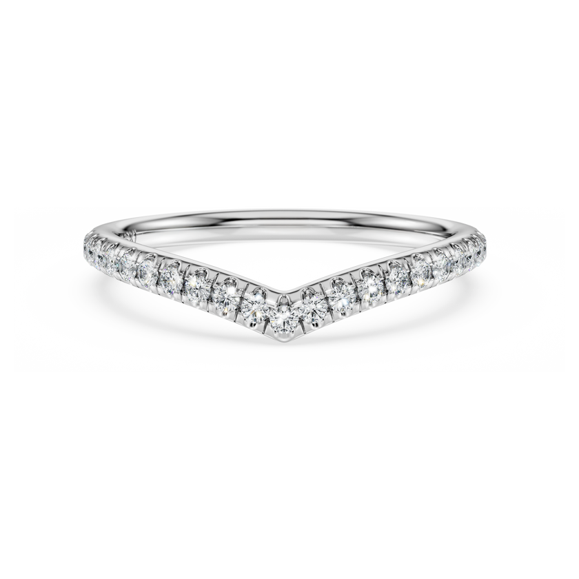 swarovski خاتم eternity شكل حرف  v، ألماس مُصنع في المختبر إجمالي 0 25 قيراط، شكل دائري، ذهب أبيض عيار 18 قيراط