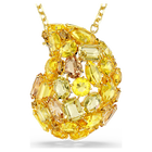 swarovski قلادة وبروش gema، لون أصفر، طلاء باللون الذهبي