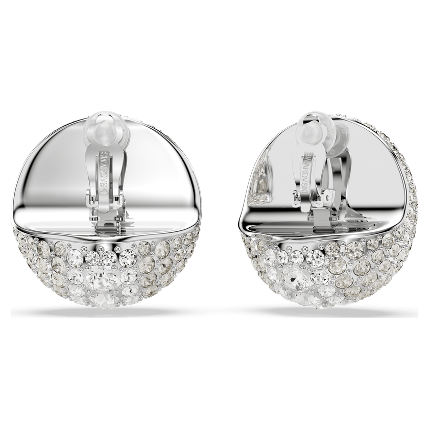 swarovski أقراط بمشبك sublima، لون أبيض، طلاء روديوم