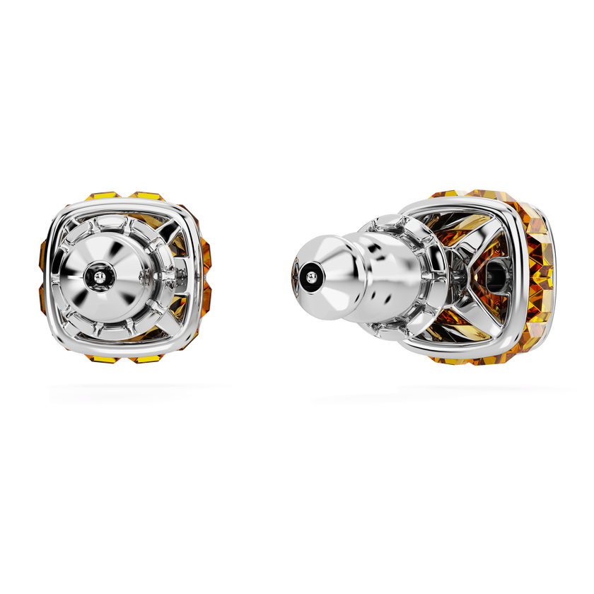 swarovski أقراط دبوسية birthstone، قطع مربع، شهر نوفمبر، لون أصفر، طلاء روديوم