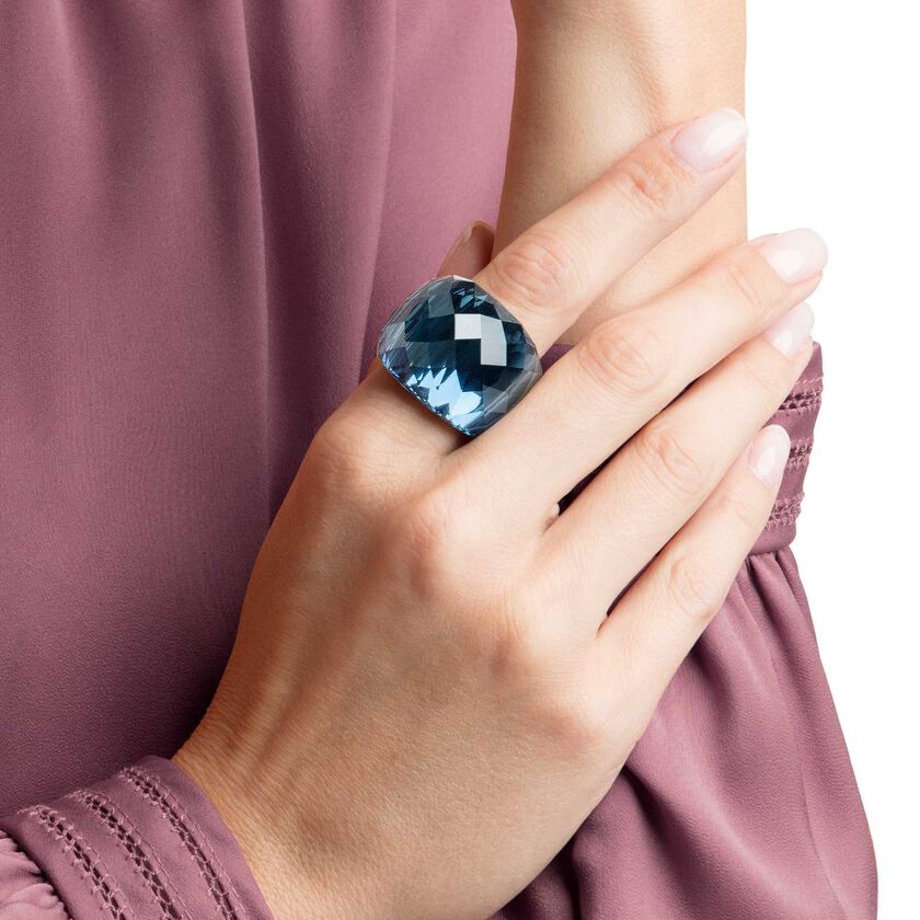 swarovski خاتم nirvana، لون أزرق، ستانلس ستيل